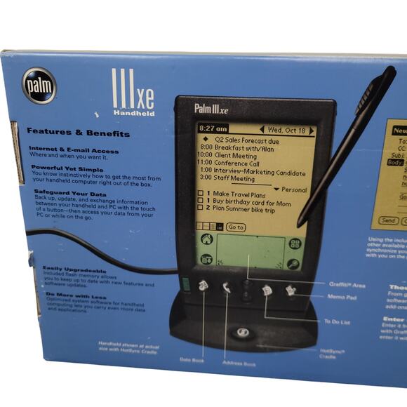 Vintage PALM IIIXE 3XE Handheld Personal Organizer For Parts Or Repair READ - Picture 5 of 15